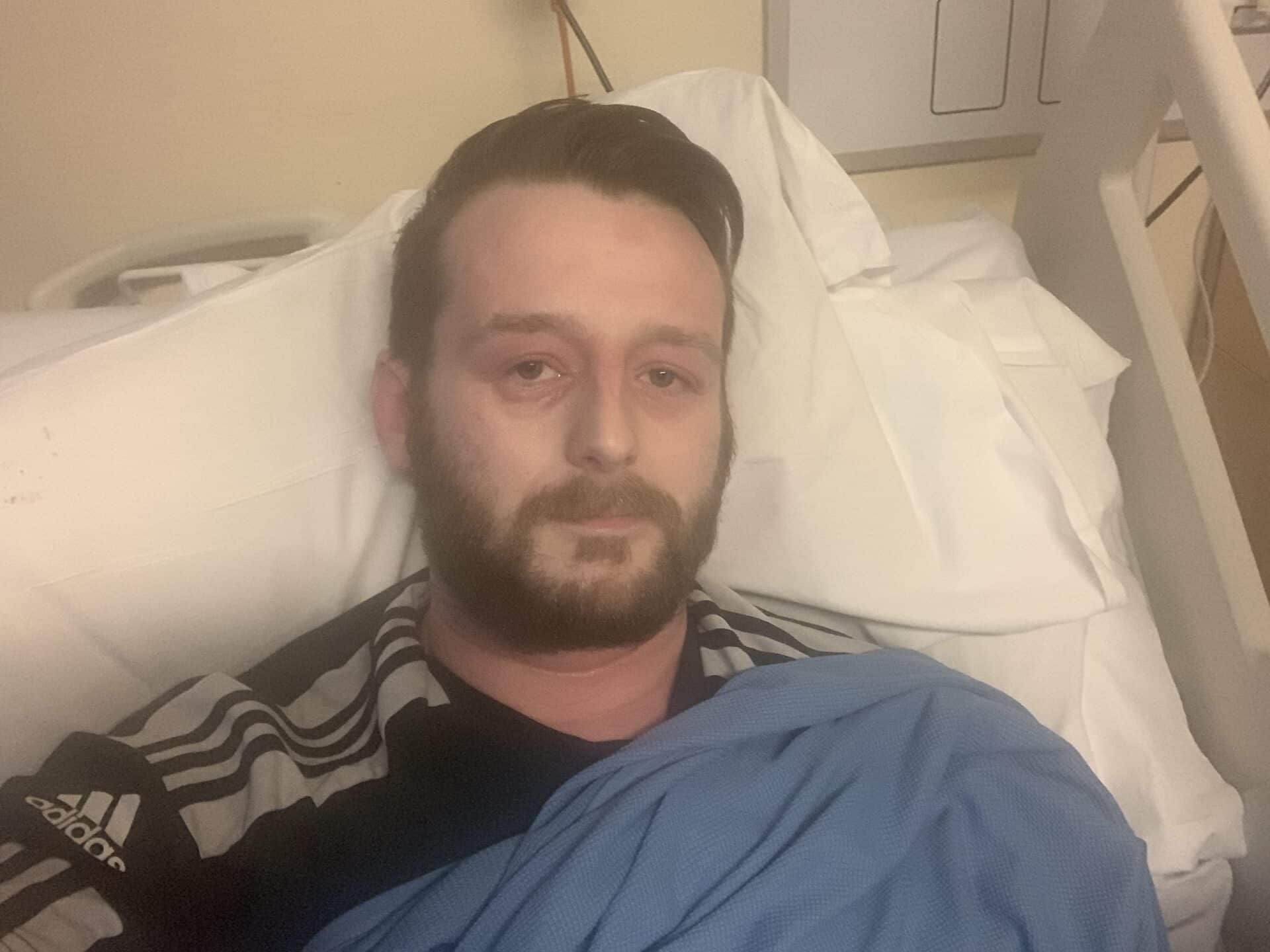 A photo of Vinnue, who was hospitalised during a severe flare-up