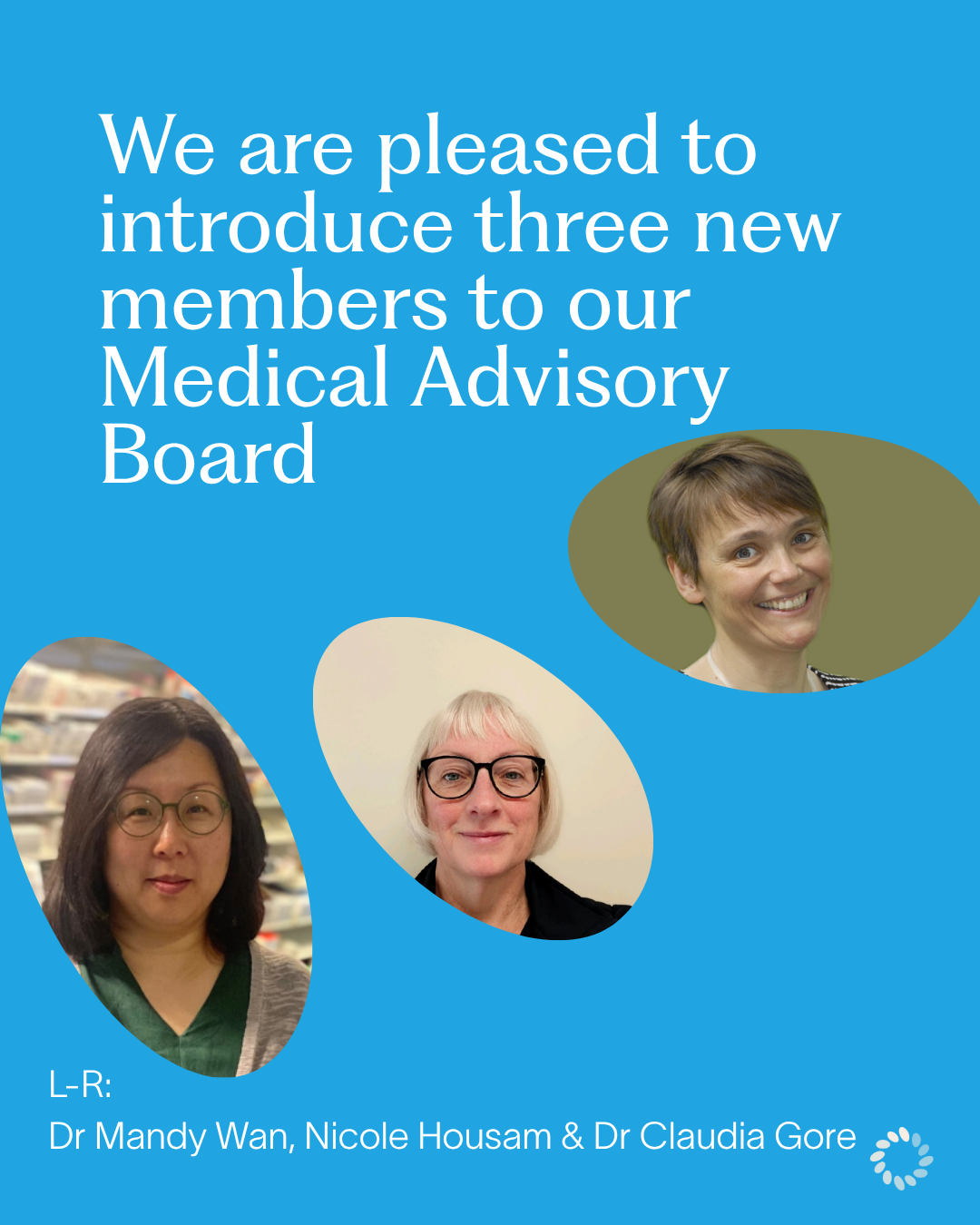A image saying: We are pleased to introduce three new member to our medical advisory board